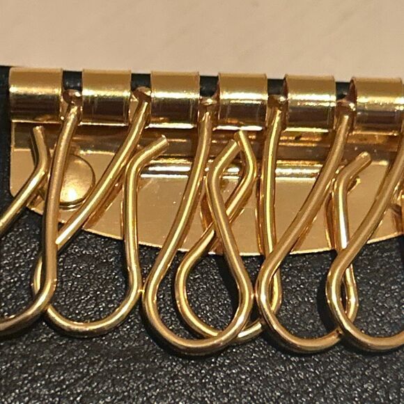 Givenchy Bifold Key Holder Case Black Leather Gold Key Slots Luxury Professional - Picture 11 of 13